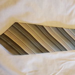 Men's Van Heusen necktie, sage greens and taupe stripes.